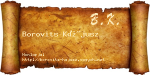 Borovits Kájusz névjegykártya
